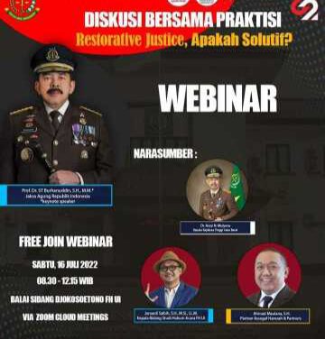 Jaksa Agung Burhanudin Apresiasi Webinar Kolaborasi Kejaksaan Depok dan Universitas Indonesia