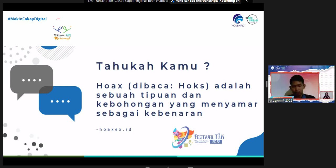 Cakap Bermedia Sosial, Relawan TIK Indramayu : “Jangan Buru-buru Percaya Dengan Informasi Yang Kamu Dapatkan”