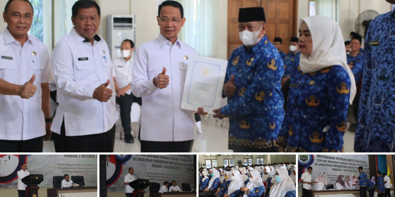 BUPATI MAJALENGKA SERAHKAN 490 SK KENAIKAN PANGKAT PNS