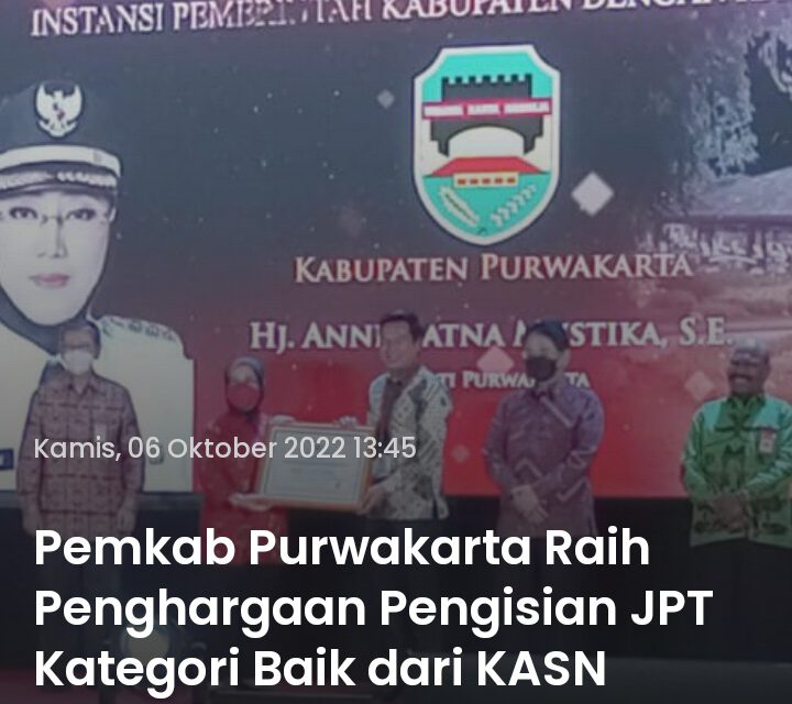 Pemkab Purwakarta raih penghargaan pengisian JPT katagori baik dari KASN