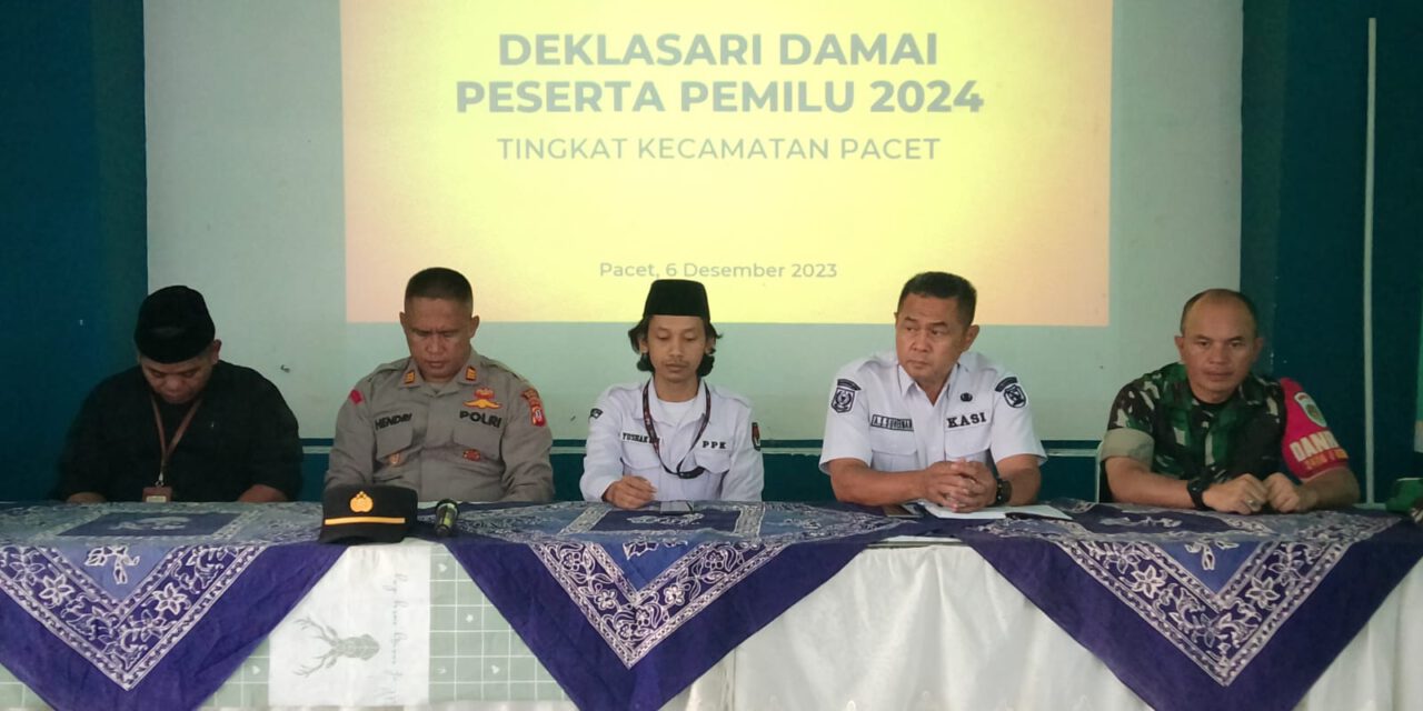 PPK Kecamatan Pacet Gelar Deklarasi Damai Peserta Pemilu 2024 Dengan Semua Elemen