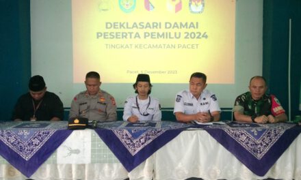 PPK Kecamatan Pacet Gelar Deklarasi Damai Peserta Pemilu 2024 Dengan Semua Elemen